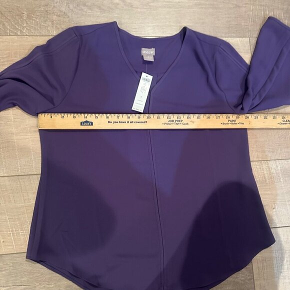 CHICOS WOMENS SIZE 1 PURPLE BLOUSE NEW US SIZE 8/10 - Picture 3 of 8